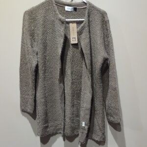 Cozy Gray Open-Front Sweater, L